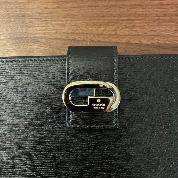 Folding Wallet in Black G Silver Hardware - Picture 3 of 12